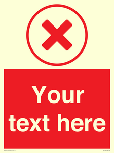 Custom red background, red cross in circle sign